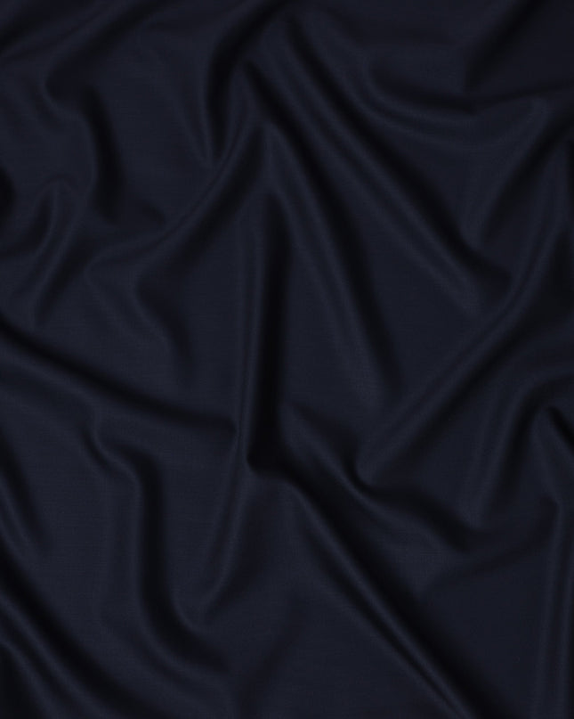 Navy Premium Super 180's English Wool & Cashmere Suiting Fabric, Width 150 Cms, Made in United Kingdom-D25026