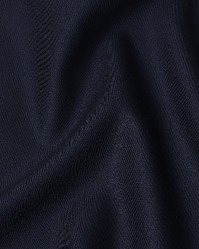 Navy Premium Super 180's English Wool & Cashmere Suiting Fabric, Width 150 Cms, Made in United Kingdom-D25026