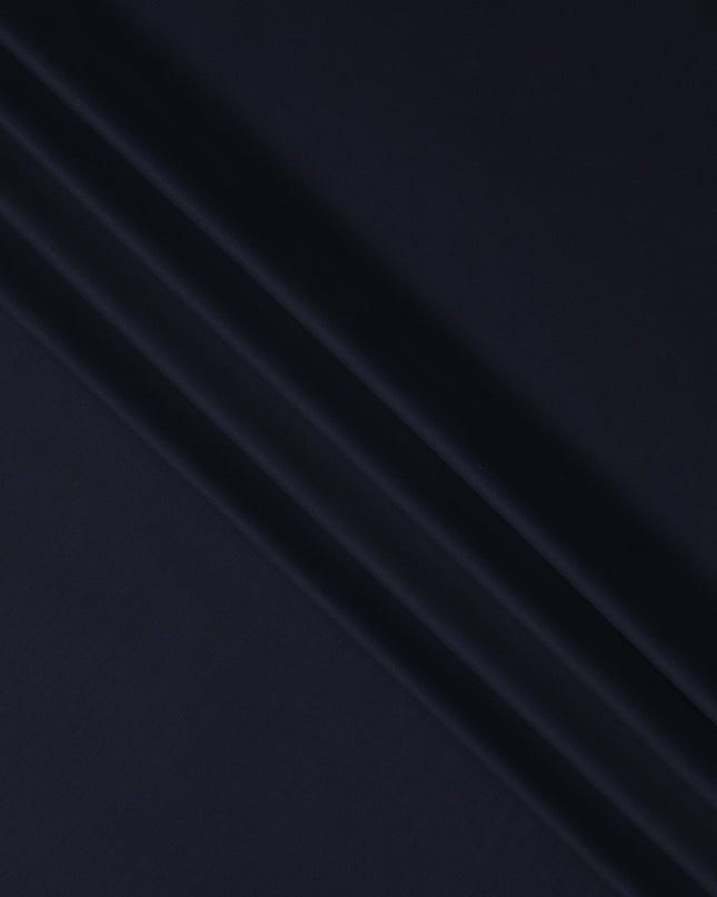 Navy Premium Super 180's English Wool & Cashmere Suiting Fabric, Width 150 Cms, Made in United Kingdom-D25026