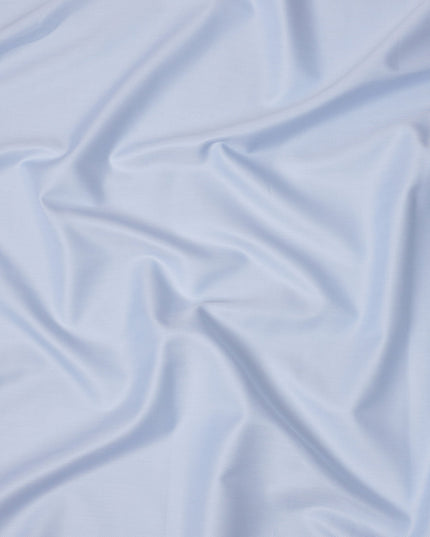 Light Blue Herringbone Weave Premium 100% Swiss Cotton Shirting Fabric, 150 Cms, Switzerland-D24692