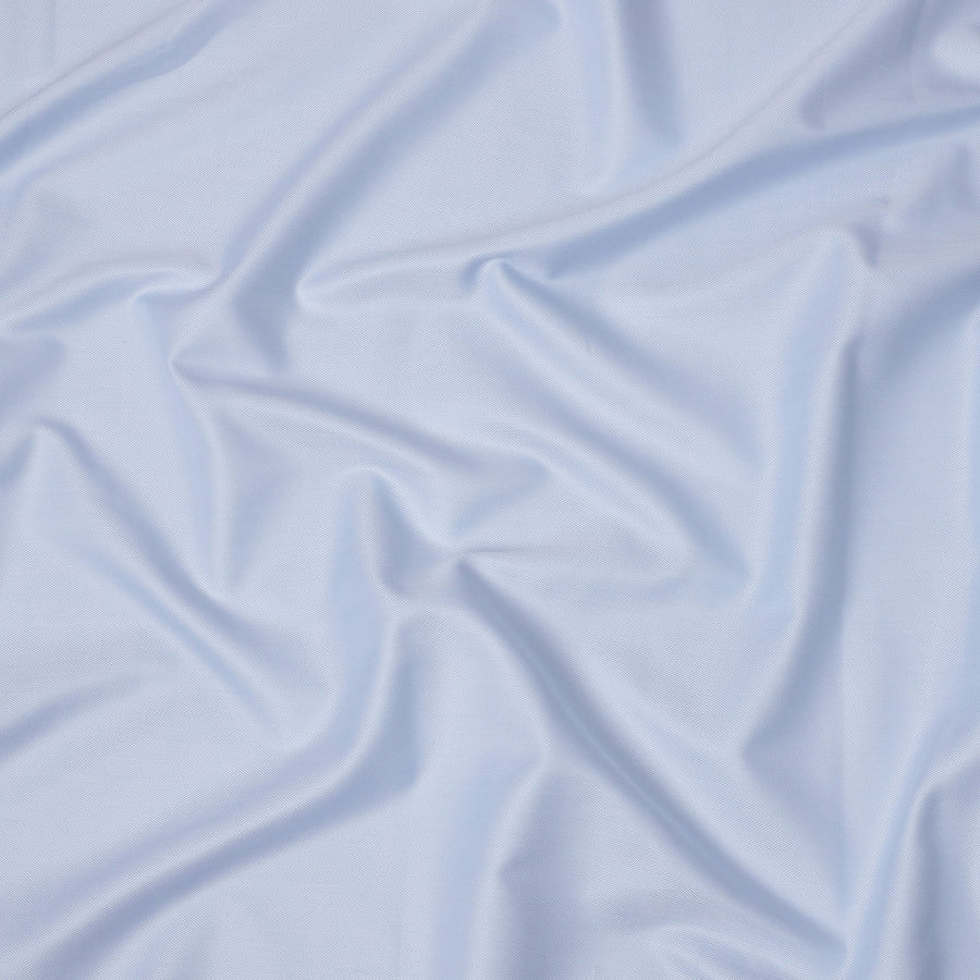 Light Blue Herringbone Weave Premium 100% Swiss Cotton Shirting Fabric, 150 Cms, Switzerland-D24692