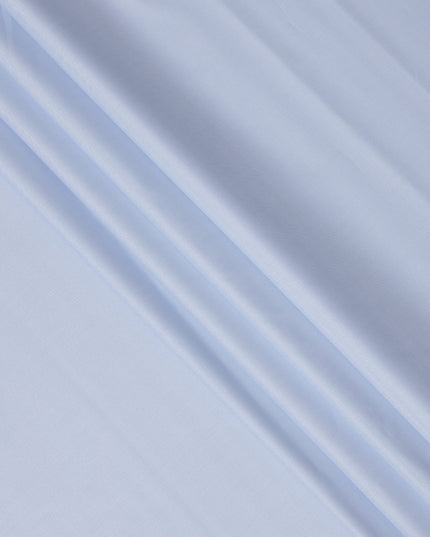 Light Blue Herringbone Weave Premium 100% Swiss Cotton Shirting Fabric, 150 Cms, Switzerland-D24692