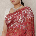 Blush Rose Ombre Lace Saree Piece