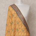Mustard and Rust Dual Tone Floral Zari Woven Border Premium Raw Silk Dupatta, 225X85 Cms, Made in India-D25766
