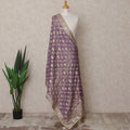 Purple Zari Woven Floral Pattern Premium Tussar Silk Dupatta, 225X85 Cms, Made in India-D25762