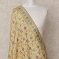 Beige Floral Zari Woven Border Premium Raw Silk Dupatta, 225X85 Cms, Made in India-D25764
