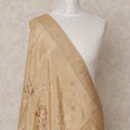 Beige Floral Digital Print Zari Border Premium Tussar Silk Dupatta, 225X85 Cms, Made in India-D25774