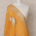Mustard Metallic Leaf Zari Weave Premium Tussar Silk Dupatta, 225X85 Cms, Made in India-D25782