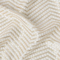 Ivory Sequin Embroidered Chevron Pattern Synthetic Viscose Fabric, 110 Cms Width, Made in India-D26376