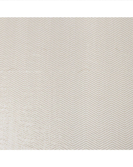 Ivory Sequin Embroidered Chevron Pattern Synthetic Viscose Fabric, 110 Cms Width, Made in India-D26376
