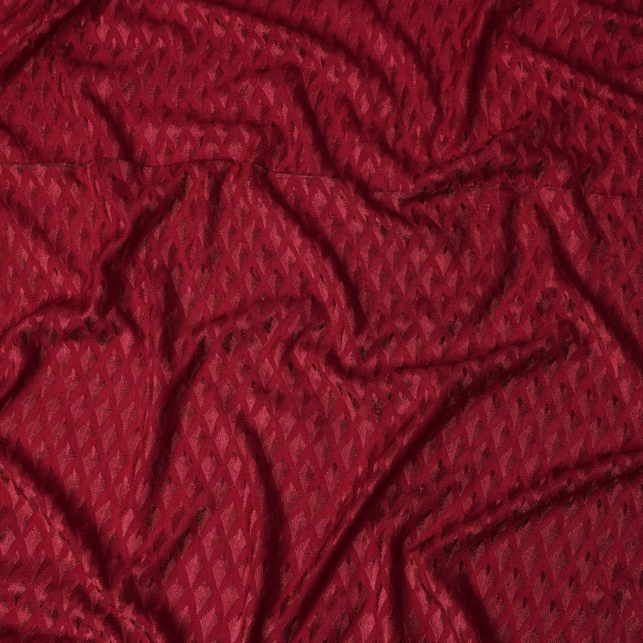 Red Geometric Cotton Silk Embroidery Fabric 140cm