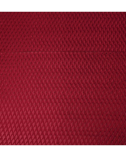 Red Geometric Cotton Silk Embroidery Fabric 140cm