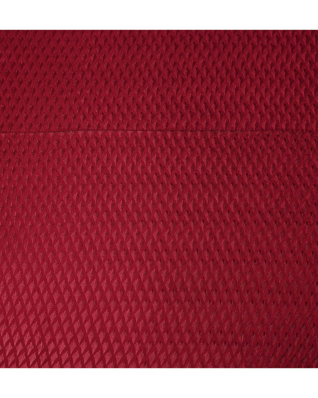 Red Geometric Cotton Silk Embroidery Fabric 140cm