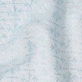 Blue Geometric Cotton Silk Embroidery Fabric 140cm