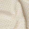 Cream Sequin Embroidered Polka Dot Pattern Synthetic Viscose Fabric, 110 Cms Width, Made in India-D26377