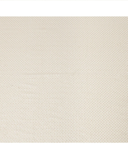 Cream Sequin Embroidered Polka Dot Pattern Synthetic Viscose Fabric, 110 Cms Width, Made in India-D26377