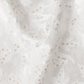 White Floral Cotton Silk Embroidery Fabric 140cm