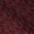 Red Floral Cotton Silk Embroidery Fabric 140cm