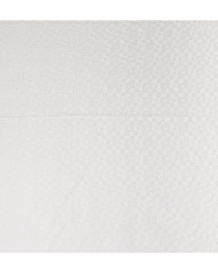 White Self Design Viscose Fabric 140cm