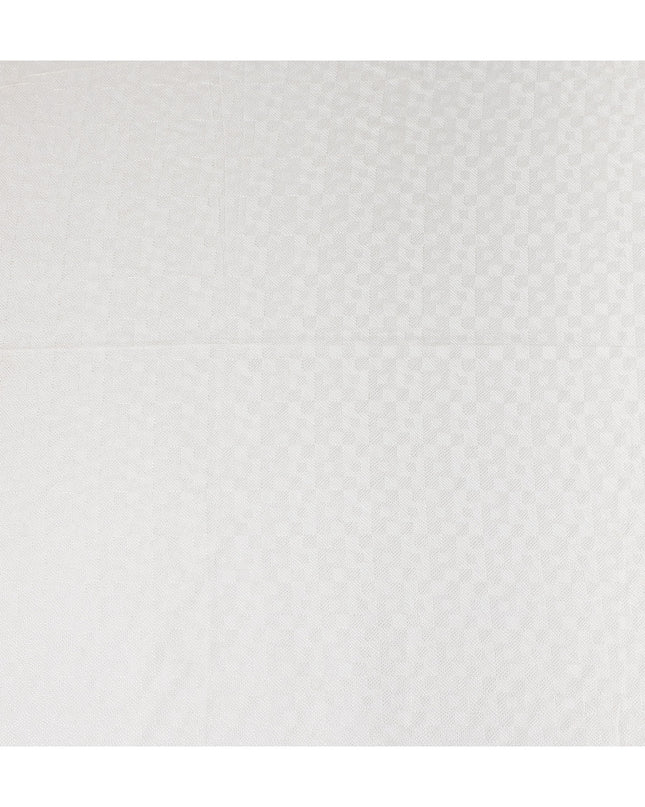 White Self Design Viscose Fabric 140cm