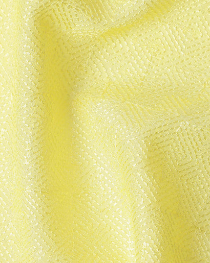 Yellow Self Design Viscose Fabric 140cm