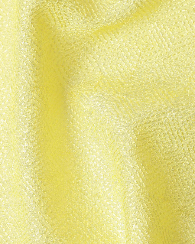 Yellow Self Design Viscose Fabric 140cm
