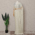 Ivory Gold Floral French Chantilly Lace Saree