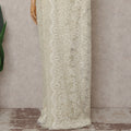 Ivory Gold Floral French Chantilly Lace Saree