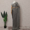 Charcoal Grey French Chantilly Lace Saree