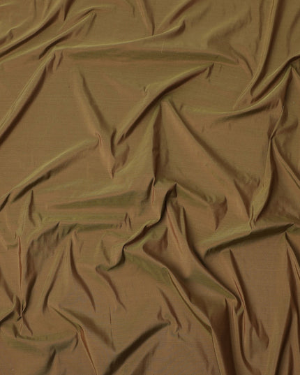 Olive Brown Plain Pure Raw Silk Fabric, 140 Cms Width, Made in India-D25991