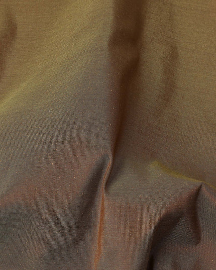 Olive Brown Plain Pure Raw Silk Fabric, 140 Cms Width, Made in India-D25991