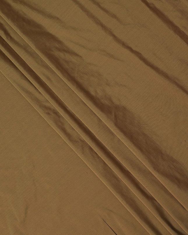 Olive Brown Plain Pure Raw Silk Fabric, 140 Cms Width, Made in India-D25991
