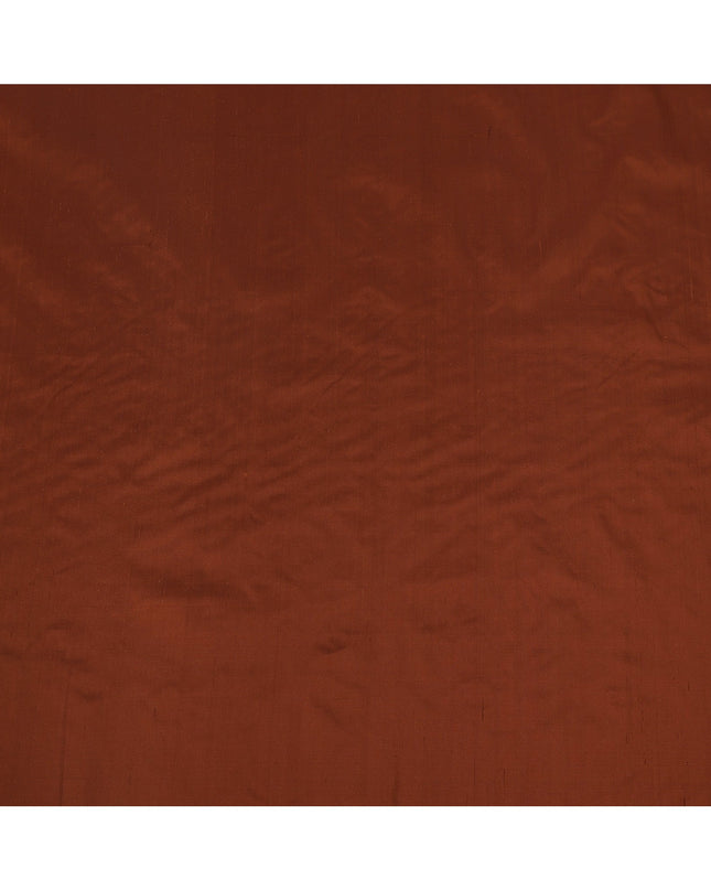 Brick Red Plain Pure Raw Silk Fabric, 140 Cms Width, Made in India-D25986
