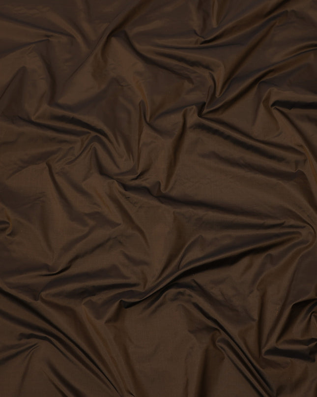 Brown Plain Pure Raw Silk Fabric, 140 Cms Width, Made in India-D25978