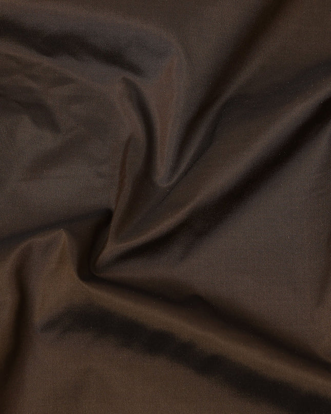 Brown Plain Pure Raw Silk Fabric, 140 Cms Width, Made in India-D25978