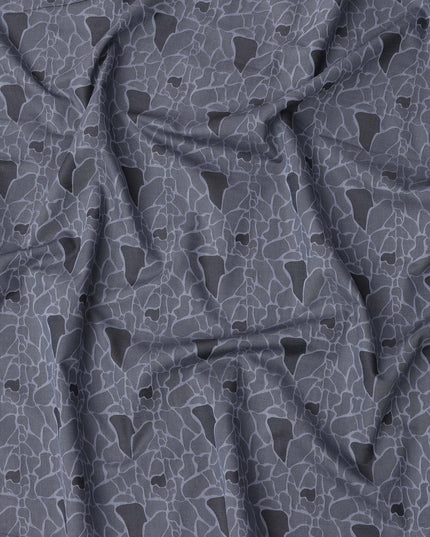 Slate Grey Abstract Print Cotton Shirting Fabric, Width 150 Cms, Made in Japan-D26062