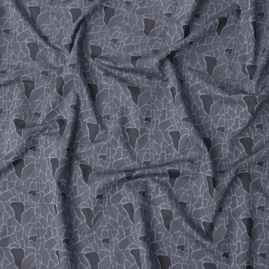 Slate Grey Abstract Print Cotton Shirting Fabric, Width 150 Cms, Made in Japan-D26062