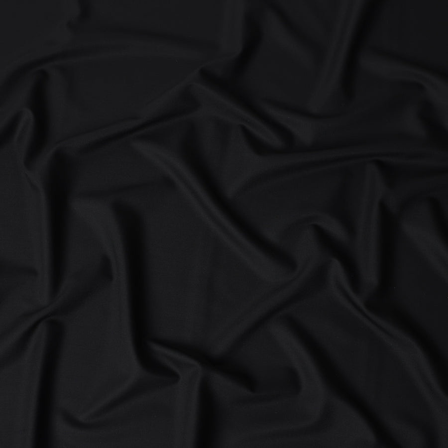 Jet Black Merino Wool Suiting Piece 150cm | Regal Fabrics