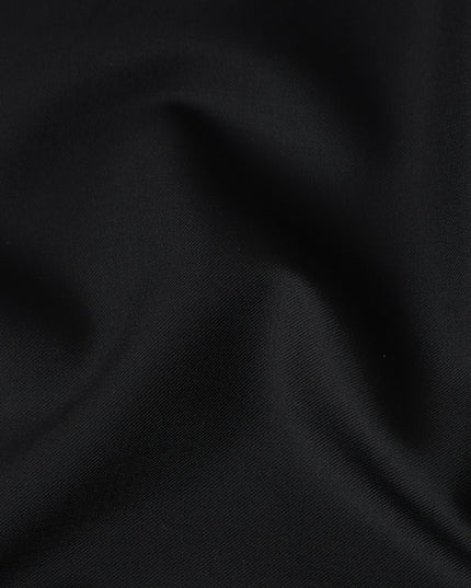 Jet Black Merino Wool Suiting Piece 150cm | Regal Fabrics