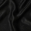 Black Self-Textured Silk Crepe Fabric with Subtle Leaf Motifs and Smooth Lustrous Finish, 110 Cms Width, Made in China-D25887