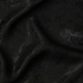 Black Self-Embossed Floral Silk Crepe Fabric with Subtle Gloss Finish and Elegant Textured Weave, 110 Cms Width, Made in China-D25888