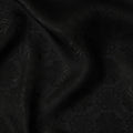 Jet Black Self-Textured Silk Crepe Fabric with Subtle Geometric Motifs and Smooth Glossy Finish, 110 Cms Width, Made in China-D25886