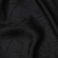 Black Self-Woven Leaf Pattern Silk Crepe Fabric with Subtle Matte Gloss Finish and Elegant Texture, 110 Cms Width, Made in China-D25890