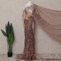 Brown French Chantilly Lace Saree | Regal