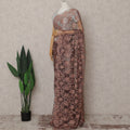 Brown French Chantilly Lace Saree | Regal