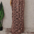 Brown French Chantilly Lace Saree | Regal
