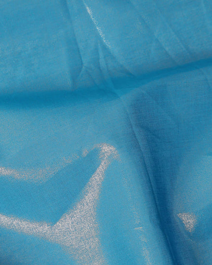 Blue Cotton Voile Tissue Fabric 140cm India
