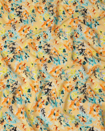 Yellow Abstract Viscose Crepe Fabric 110cm - 0560862