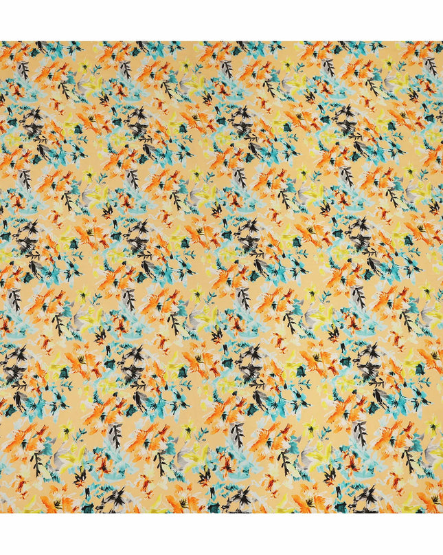 Yellow Abstract Viscose Crepe Fabric 110cm - 0560862