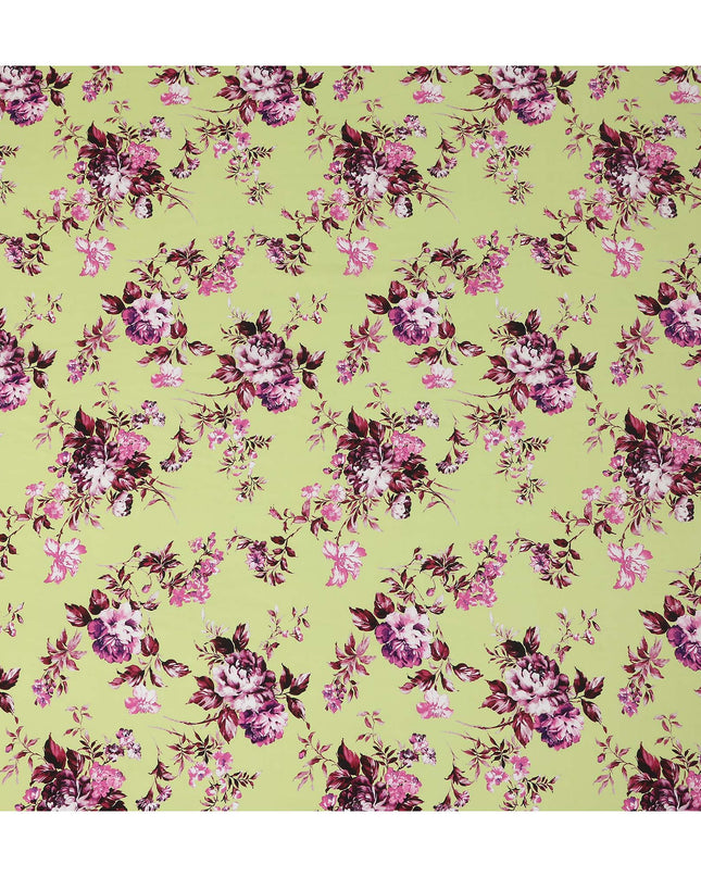 Green Floral Printed Viscose Crepe 110cm